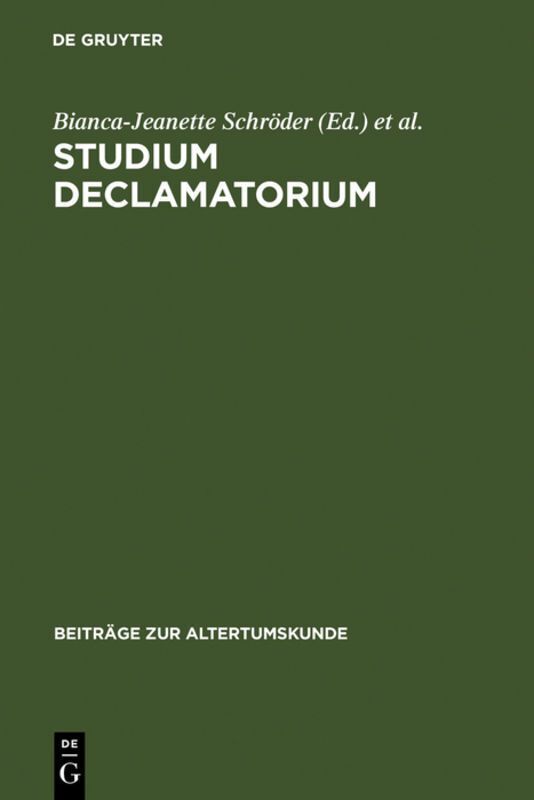 Produktbild: Studium declamatorium | Marc Beck, Hildegard Cancik-Lindemaier, Dorothee Gall, Walter Jens, Claudia Klodt