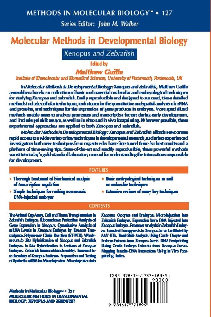 Weitere Ansicht: Molecular Methods in Developmental Biology