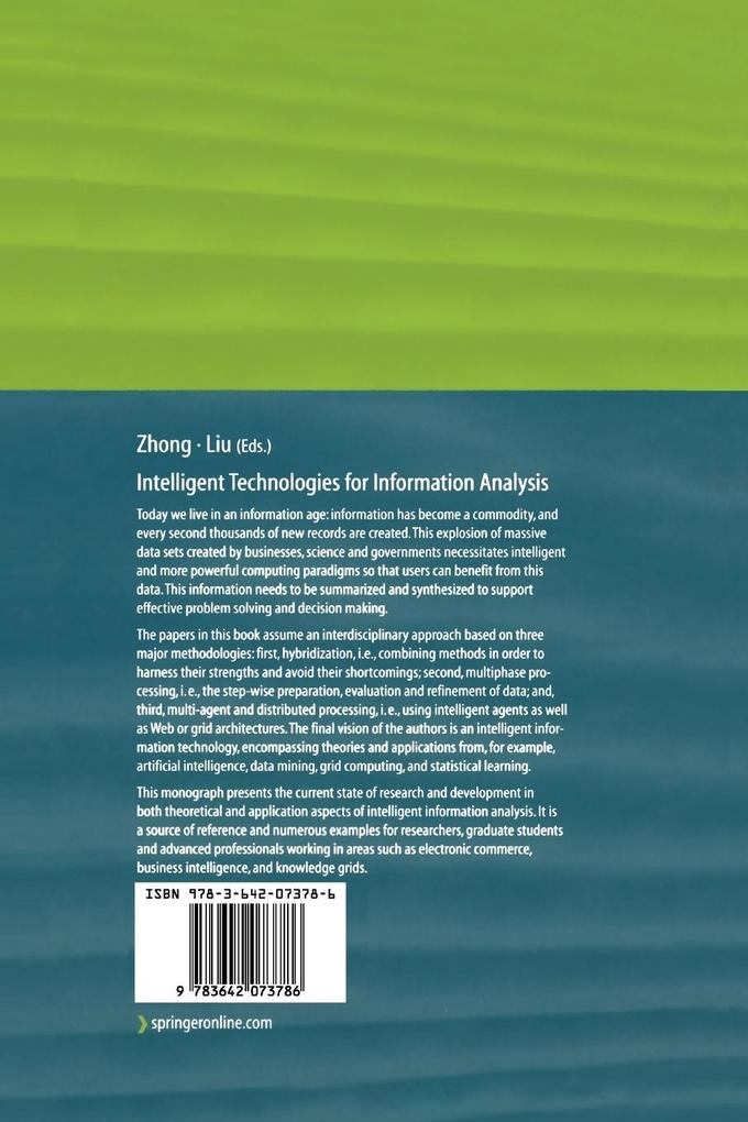 Weitere Ansicht: Intelligent Technologies for Information Analysis