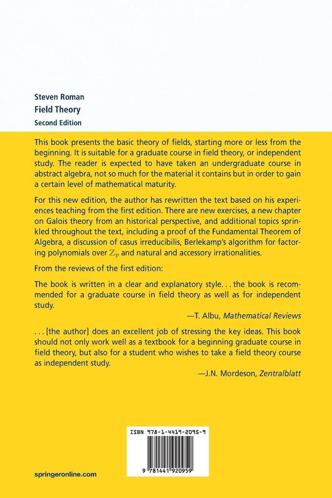 Weitere Ansicht: Field Theory | Steven Roman