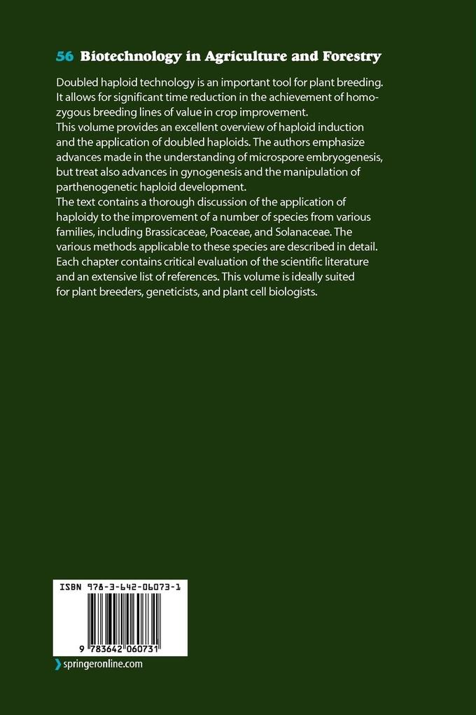 Weitere Ansicht: Haploids in Crop Improvement II