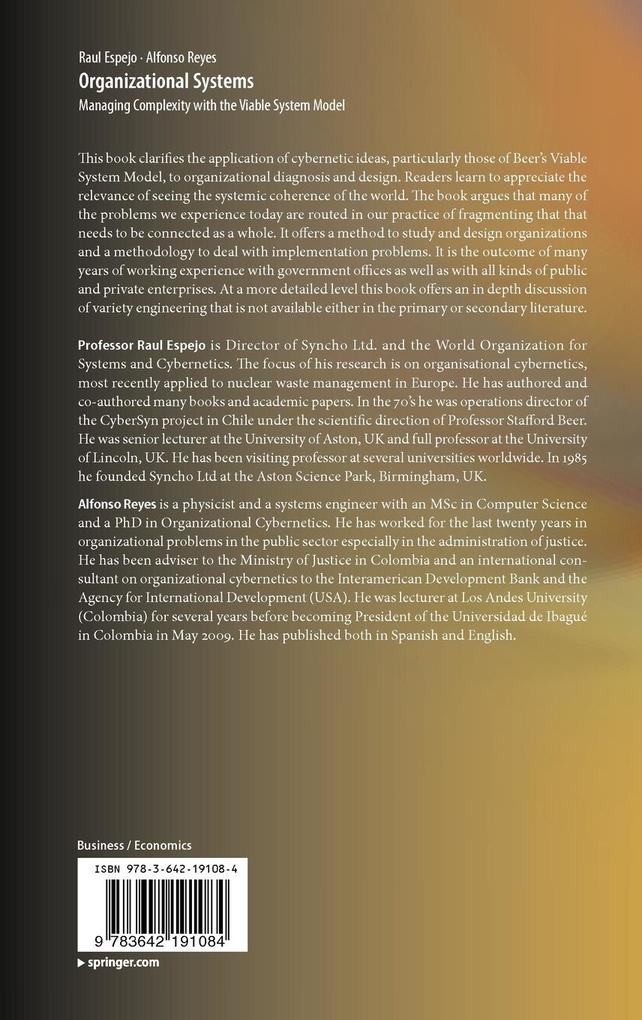 Weitere Ansicht: Organizational Systems | Raul Espejo, Alfonso Reyes