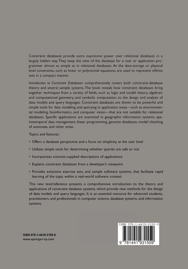 Weitere Ansicht: Introduction to Constraint Databases | Peter Revesz