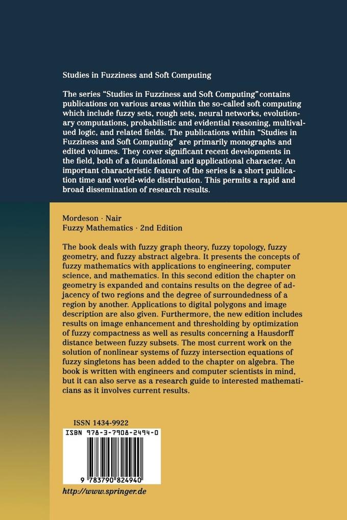 Weitere Ansicht: Fuzzy Mathematics | John N. Mordeson, Premchand S. Nair