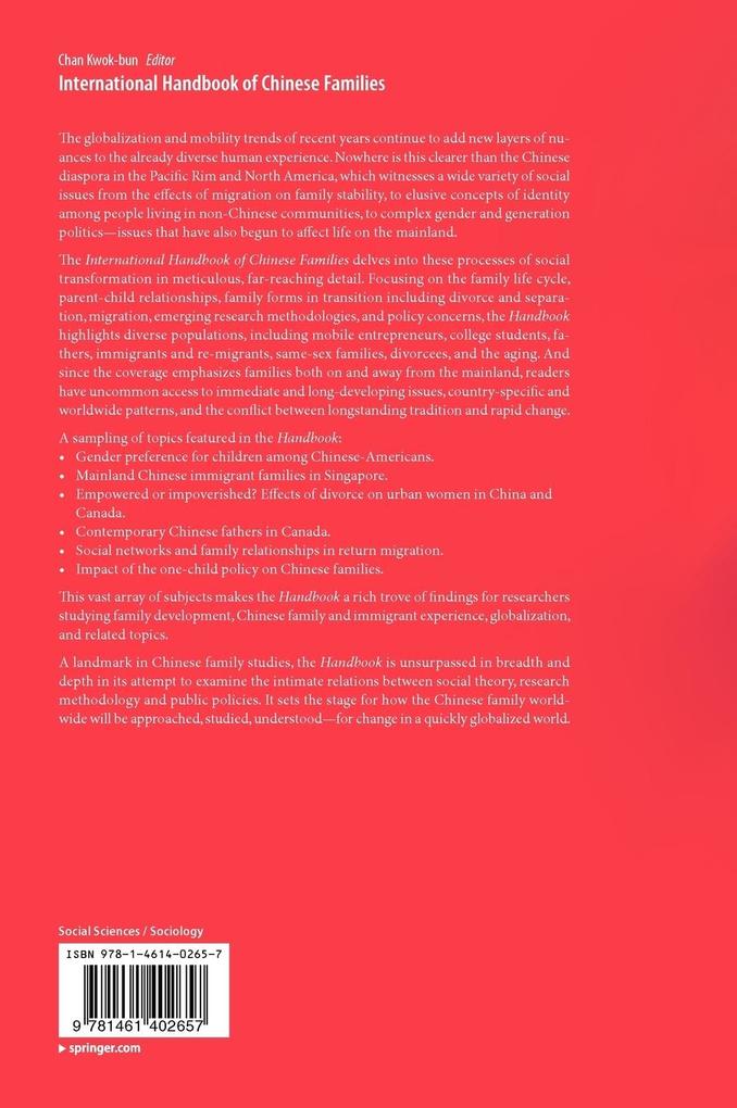 Weitere Ansicht: International Handbook of Chinese Families