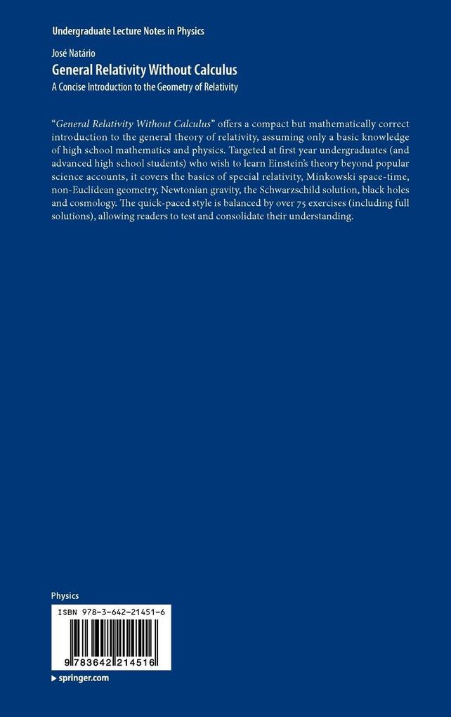 Weitere Ansicht: General Relativity Without Calculus | Jose Natario