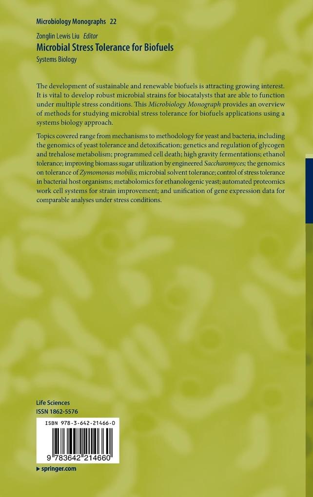 Weitere Ansicht: Microbial Stress Tolerance for Biofuels