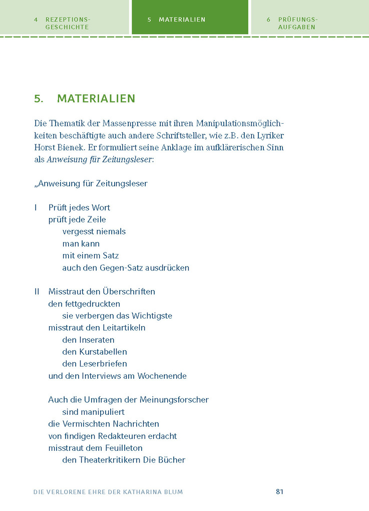 Weitere Ansicht: Die verlorene Ehre der Katharina BlumTextanalyse und Interpretation zu Heinrich Böll | Heinrich Böll
