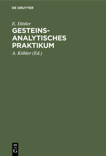 Produktbild: Gesteinsanalytisches Praktikum | E. Dittler
