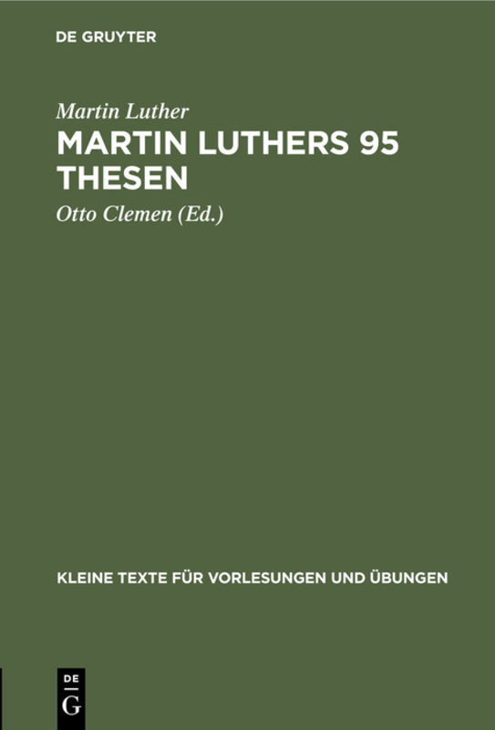 Produktbild: Martin Luthers 95 Thesen | Martin Luther
