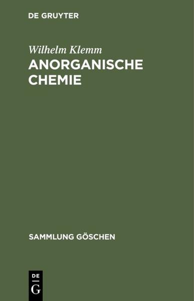 Produktbild: Anorganische Chemie | Wilhelm Klemm