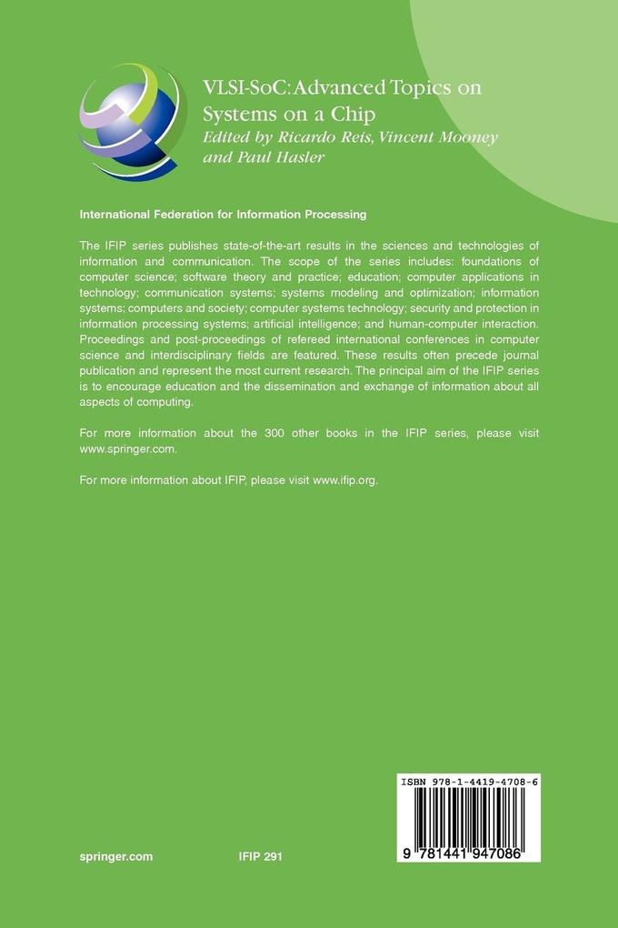 Weitere Ansicht: VLSI-SoC: Advanced Topics on Systems on a Chip