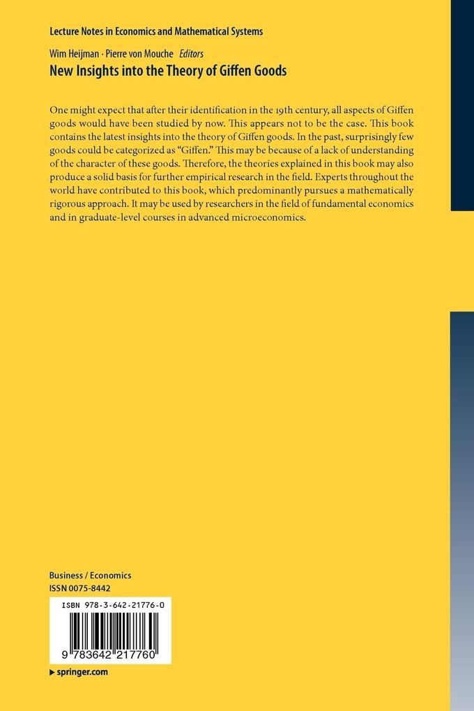 Weitere Ansicht: New Insights into the Theory of Giffen Goods