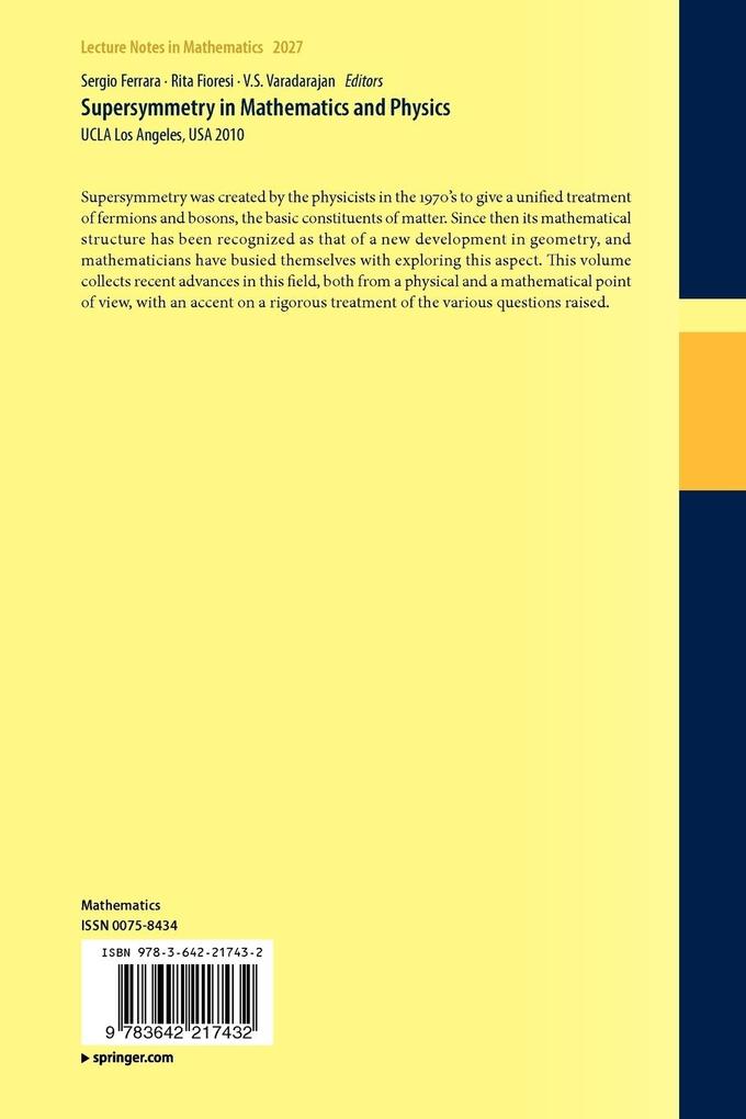 Weitere Ansicht: Supersymmetry in Mathematics and Physics