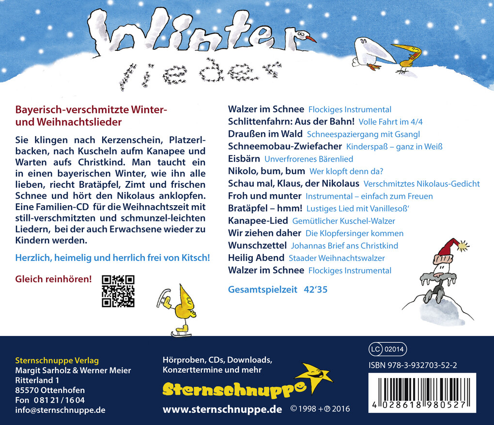 Weitere Ansicht: Winterlieder. CD | Sternschnuppe: Sarholz & Meier, Margit Sarholz, Werner Meier