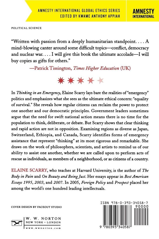 Weitere Ansicht: Thinking in an Emergency | Elaine Scarry