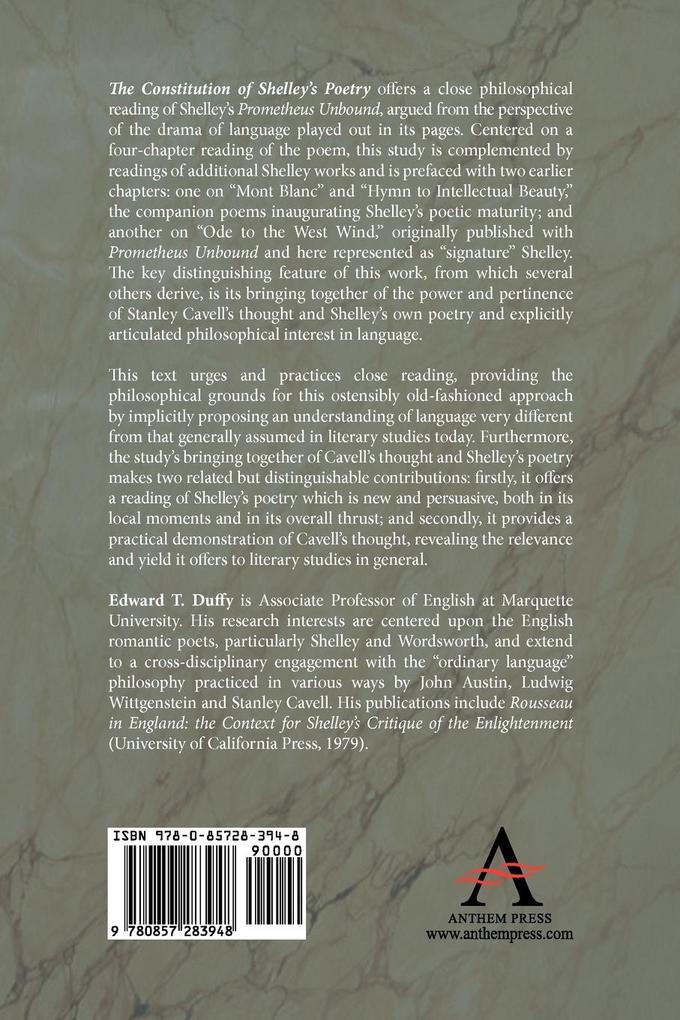 Weitere Ansicht: The Constitution of Shelley's Poetry | Edward T. Duffy
