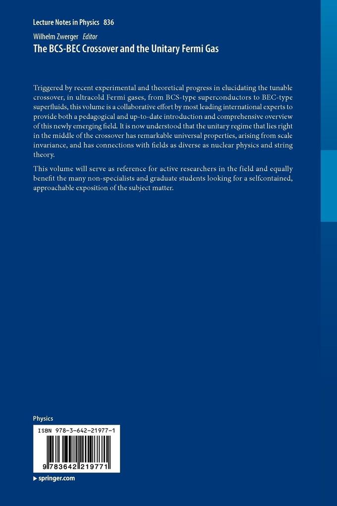 Weitere Ansicht: The BCS-BEC Crossover and the Unitary Fermi Gas