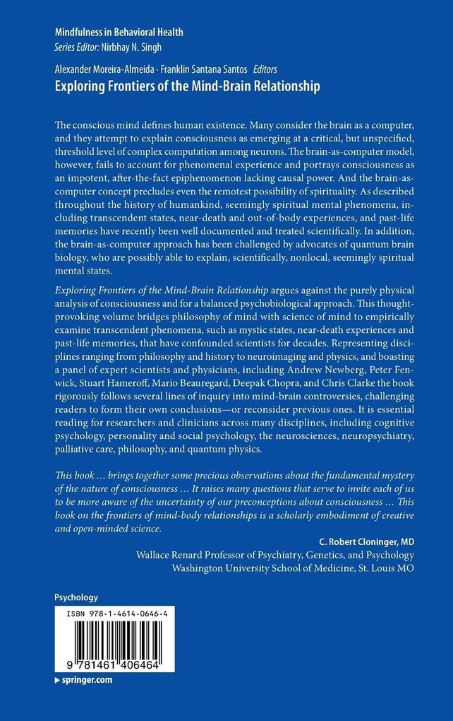 Weitere Ansicht: Exploring Frontiers of the Mind-Brain Relationship