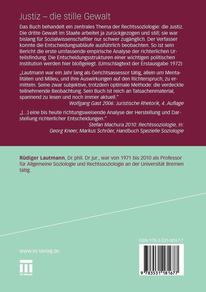 Weitere Ansicht: Justiz - die stille Gewalt | Rüdiger Lautmann