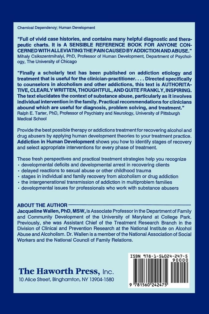 Weitere Ansicht: Addiction in Human Development | Bruce Carruth, Jacqueline Wallen