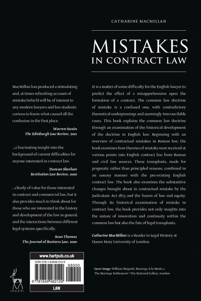 Weitere Ansicht: Mistakes in Contract Law | Catharine MacMillan