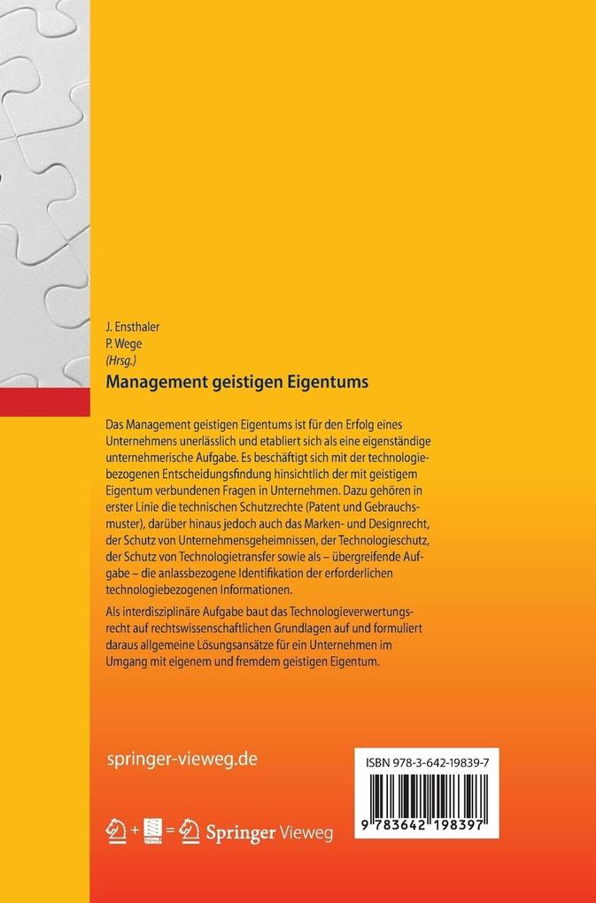 Weitere Ansicht: Management geistigen Eigentums