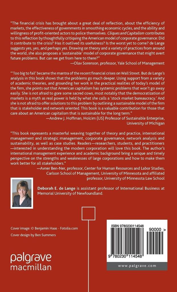 Weitere Ansicht: Cliques and Capitalism | Deborah E. de Lange