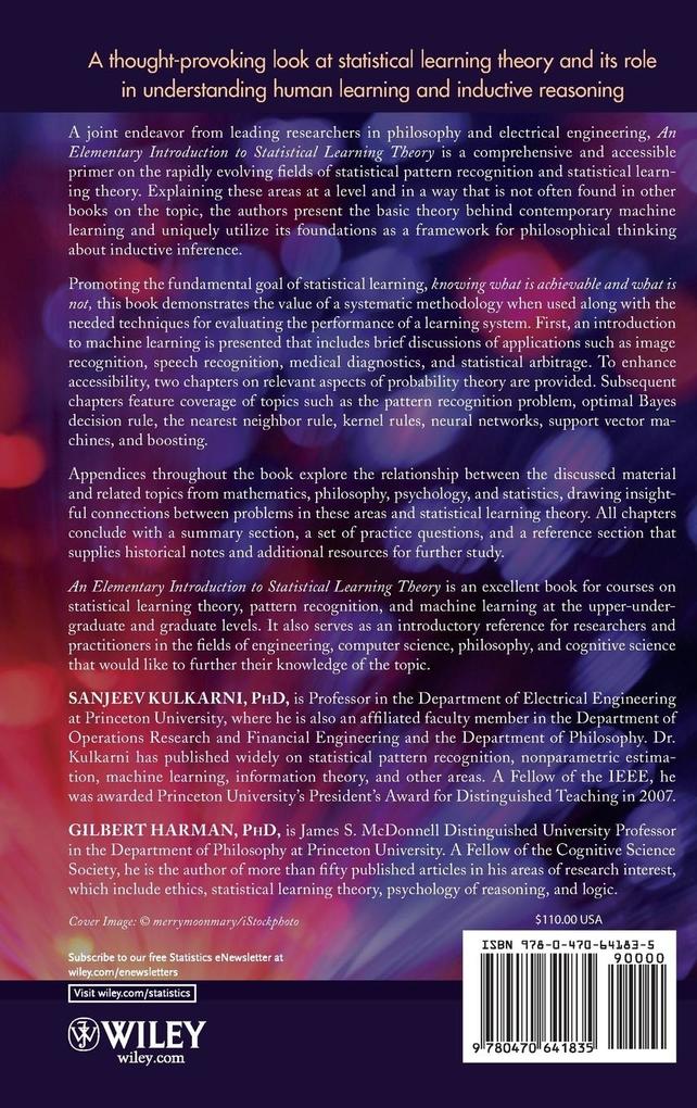 Weitere Ansicht: An Elementary Introduction to Statistical Learning Theory | Sanjeev Kulkarni, Gilbert Harman