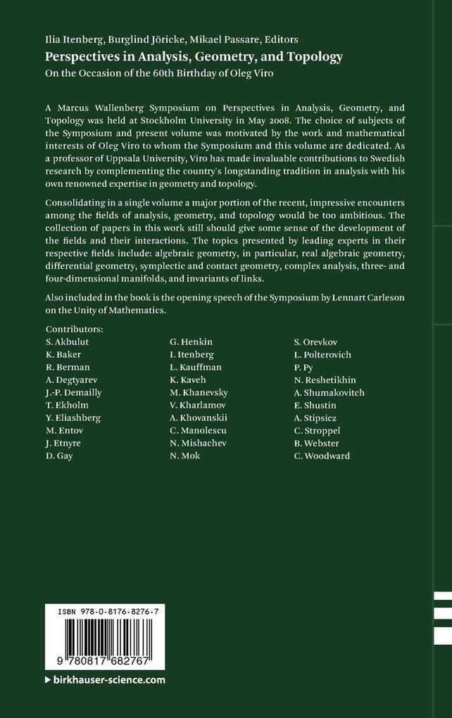 Weitere Ansicht: Perspectives in Analysis, Geometry, and Topology