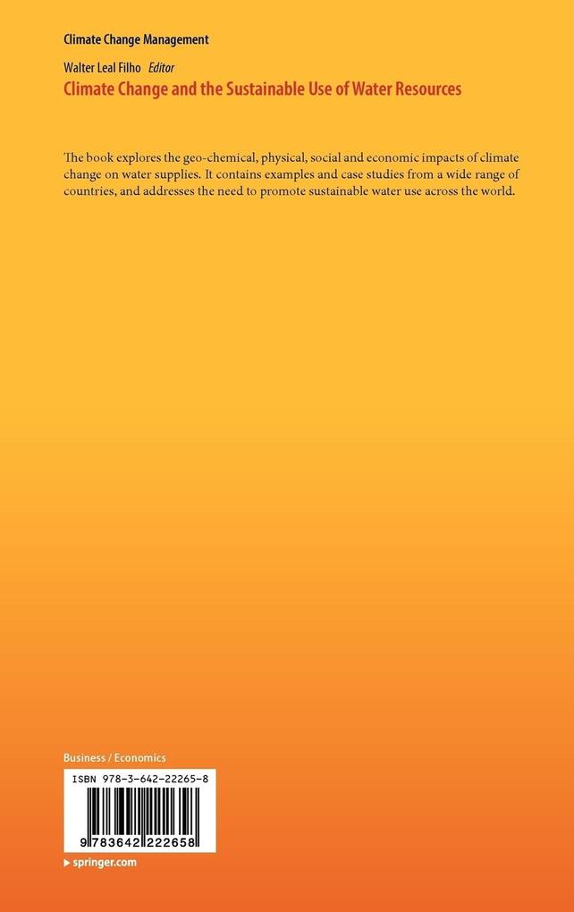 Weitere Ansicht: Climate Change and the Sustainable Use of Water Resources