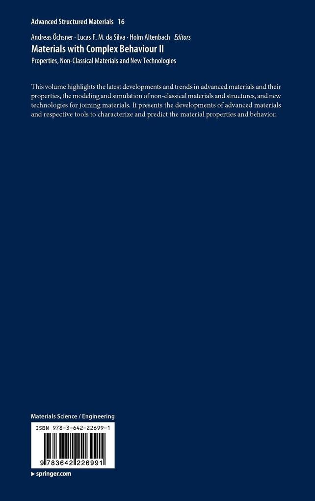 Weitere Ansicht: Materials with Complex Behaviour II