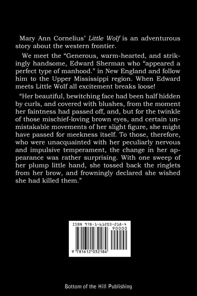 Weitere Ansicht: Little Wolf, a Tale of the Western Frontier | Mary Ann Mann Cornelius