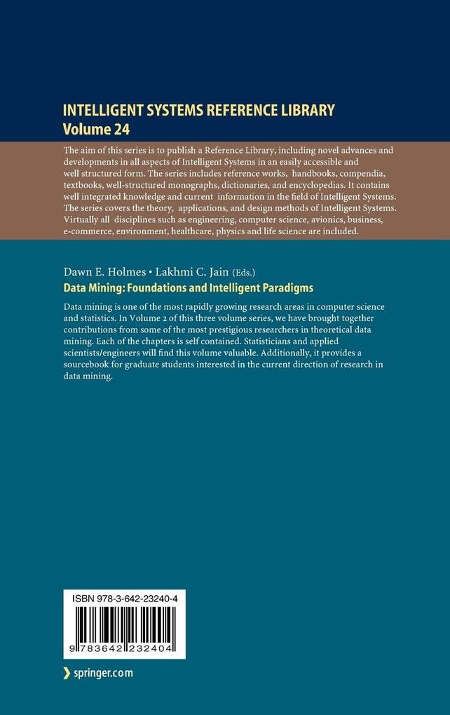 Weitere Ansicht: Data Mining: Foundations and Intelligent Paradigms