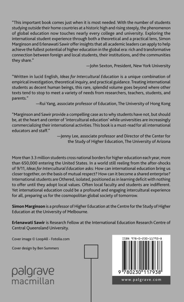 Weitere Ansicht: Ideas for Intercultural Education | S. Marginson, E. Sawir