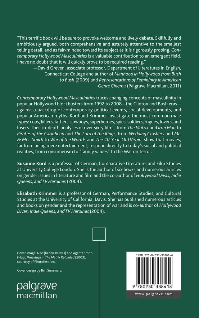 Weitere Ansicht: Contemporary Hollywood Masculinities | Susanne Kord, Elisabeth Krimmer