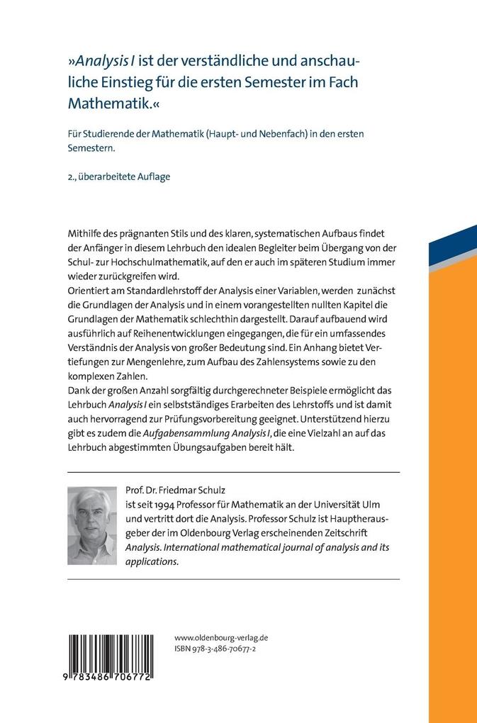 Weitere Ansicht: Analysis 1 | Friedmar Schulz