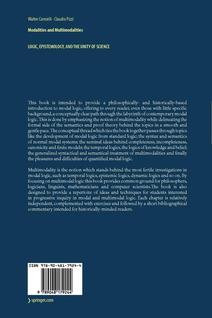 Weitere Ansicht: Modalities and Multimodalities | Walter Carnielli, Claudio Pizzi