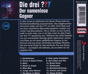 Weitere Ansicht: Die drei ??? 149. Der namenlose Gegner (Fragezeichen) CD