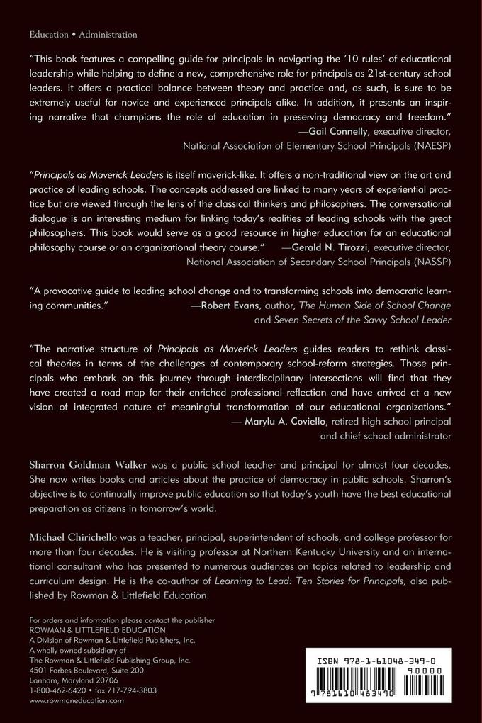 Weitere Ansicht: Principals as Maverick Leaders | Michael Chirichello, Sharron Goldman Walker