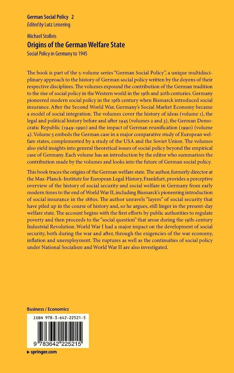 Weitere Ansicht: Origins of the German Welfare State | Michael Stolleis