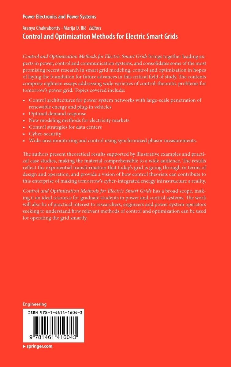 Weitere Ansicht: Control and Optimization Methods for Electric Smart Grids