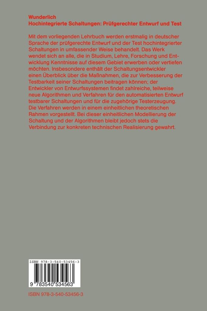 Weitere Ansicht: Hochintegrierte Schaltungen: Prüfgerechter Entwurf und Test | Hans-Joachim Wunderlich