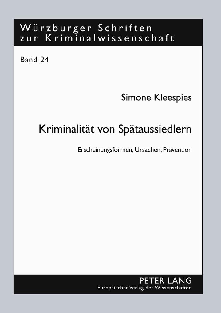 Produktbild: Kriminalität von Spätaussiedlern | Simone Kleespies