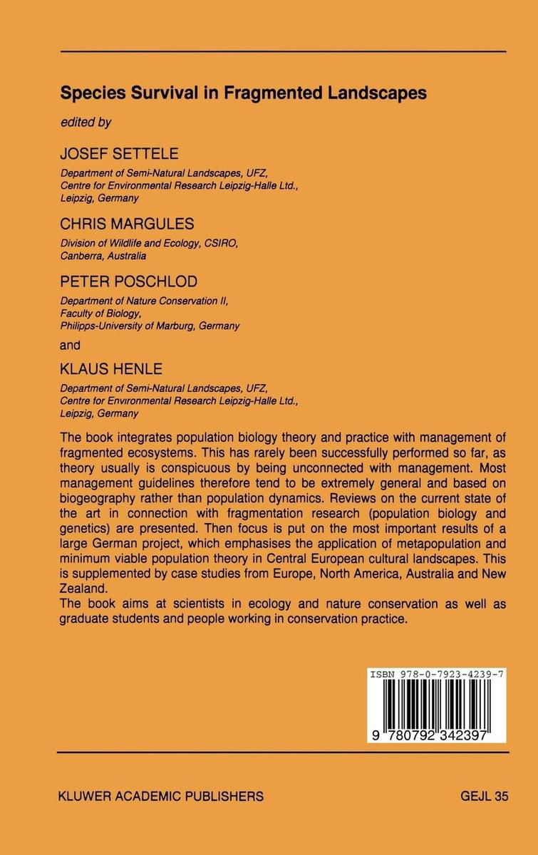 Weitere Ansicht: Species Survival in Fragmented Landscapes
