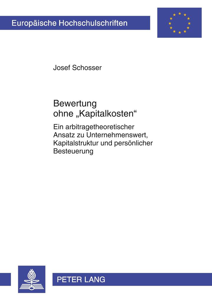 Produktbild: Bewertung ohne 'Kapitalkosten' | Josef Schosser
