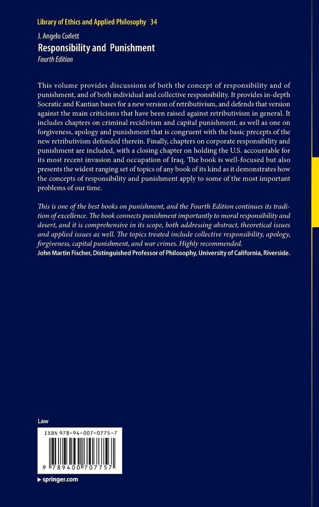 Weitere Ansicht: Responsibility and Punishment | J. Angelo Corlett
