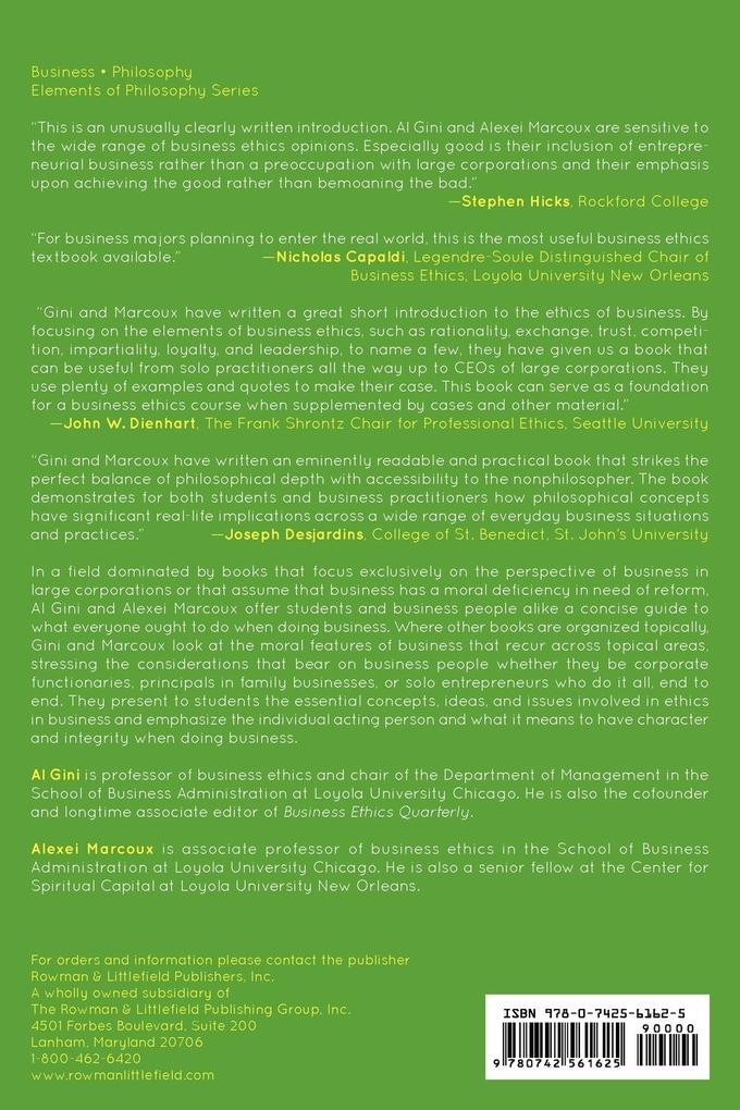 Weitere Ansicht: Ethics of Business | Al Gini, Alexei Marcoux
