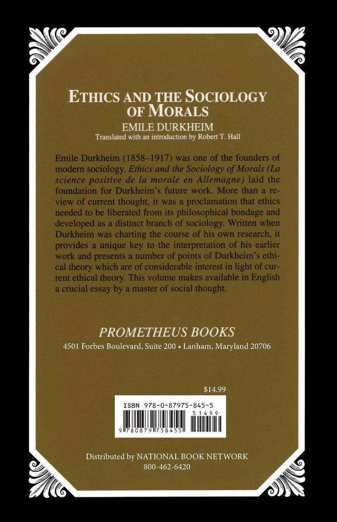 Weitere Ansicht: Ethics and the Sociology of Morals | Emile Durkheim