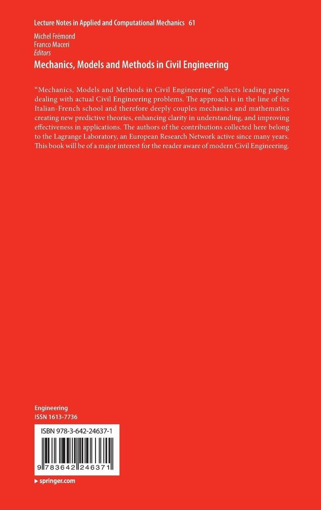Weitere Ansicht: Mechanics, Models and Methods in Civil Engineering